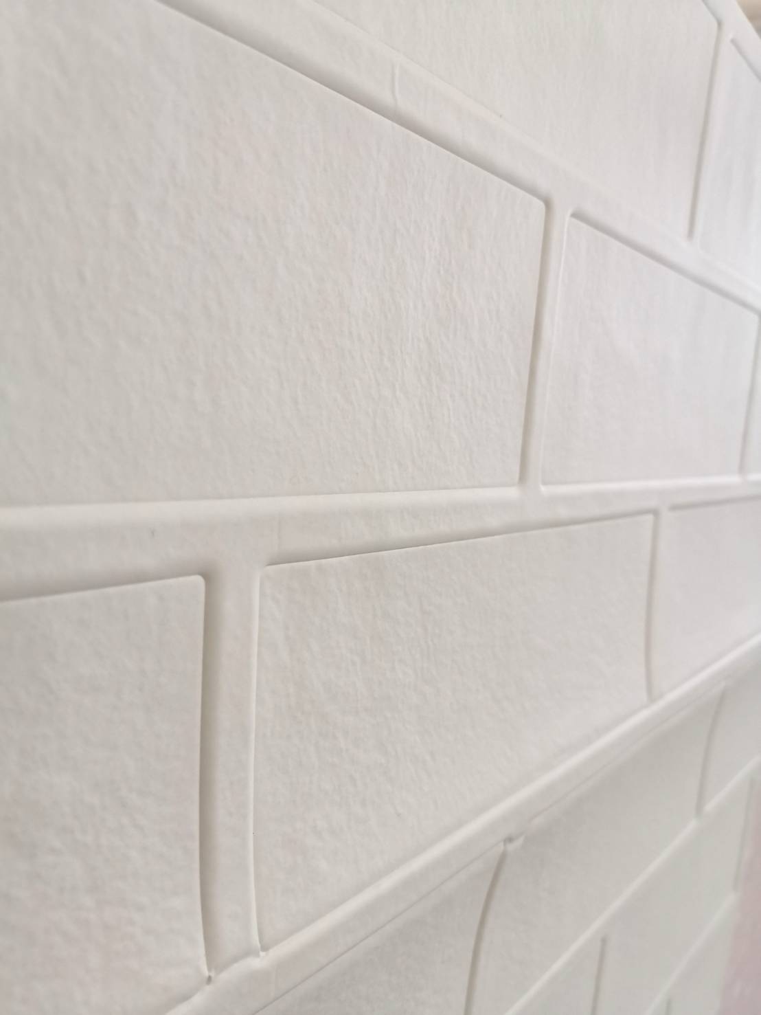 Wall on sale วอลโฟม 3 มิติ ลายอิฐเรียบ สีขาว กันความร้อน บริษัท เด็ค